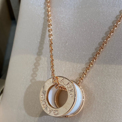 [LUXORA]ZERO 1 WHITE CERAMIC PINK GOLD NECKLACE