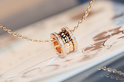 [LUXORA]ZERO 1 ROCK PEDANT PINK GOLD NECKLACE