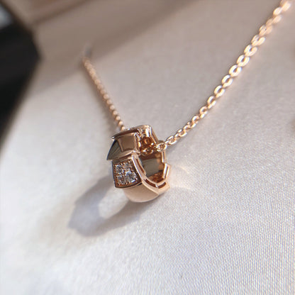 [LUXORA]SERPENTI PEDANT DIAMOND PINK GOLD NECKLACE