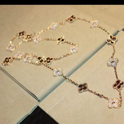 [LUXORA]CLOVER 20 MOTIFS LASER DIAMOND NECKLACE