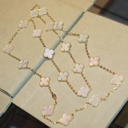 [LUXORA]CLOVER 20 MOTIFS WHITE MOP NECKLACE