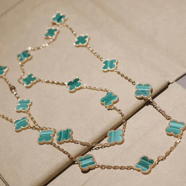 [LUXORA]CLOVER 20 MOTIFS MALACHITE GOLD