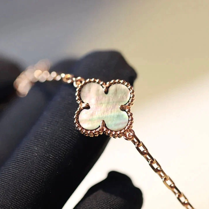 [LUXORA]CLOVER 20 MOTIFS DARK MOP DIAMOND  NECKLACE