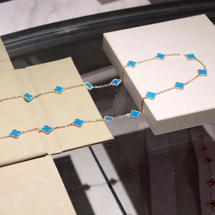 [LUXORA]CLOVER 20 MOTIFS TURQUOISE GOLD