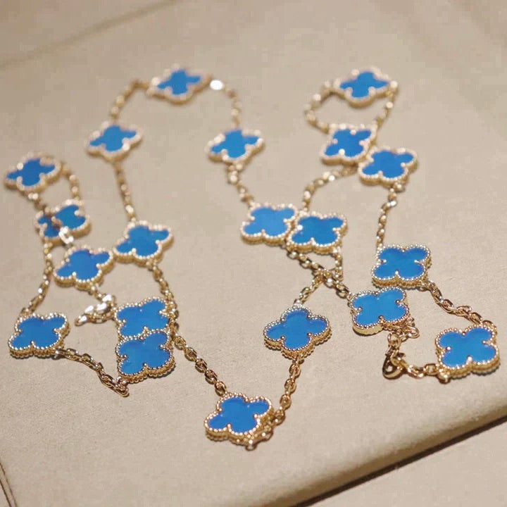 [LUXORA]CLOVER 20 MOTIFS TURQUOISE GOLD