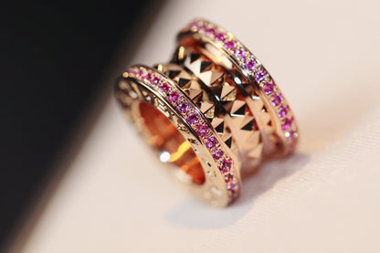 [LUXORA]ZERO 1 ROCK PINK GOLD PINK DIAMOND NECKLACE