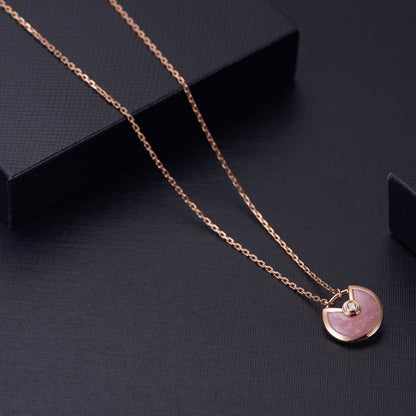 [LUXORA]AMULETTE ROSE GOLD PINK MOP NECKLACE