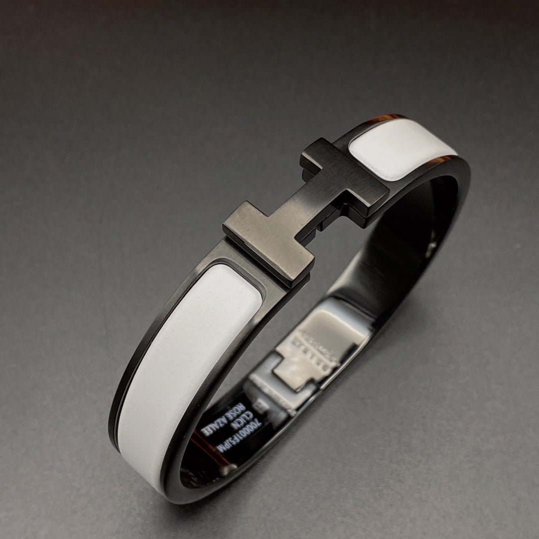[LUXORA]H BRACELET 12MM BLACK WHITE CERAMIC