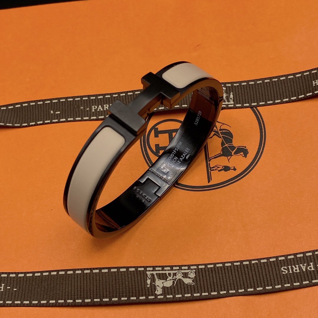 [LUXORA]H BRACELET 12MM BLACK BEIGE CERAMIC