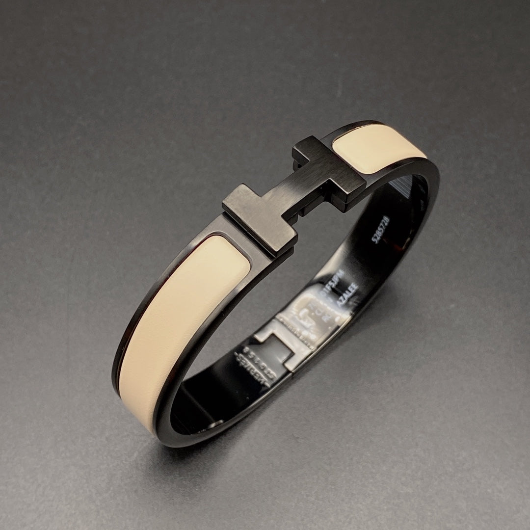 [LUXORA]H BRACELET 12MM BLACK BEIGE CERAMIC