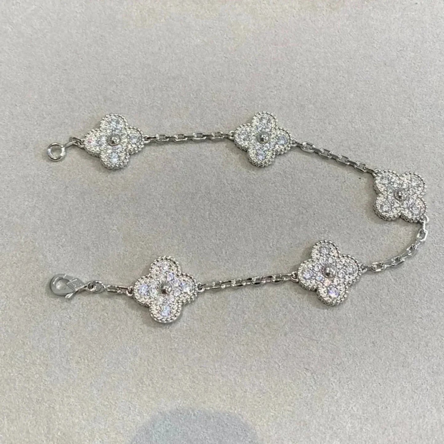 [LUXORA] CLOVER 5 MOTIF FULL DIAMOND BRACELET COLLECTION