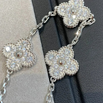 [LUXORA] CLOVER 5 MOTIF FULL DIAMOND BRACELET COLLECTION