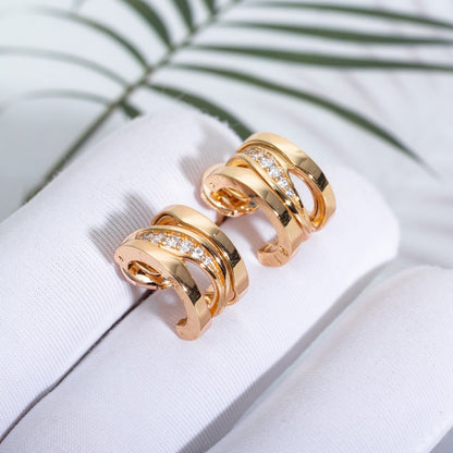 [LUXORA]ZERO 1 PINK GOLD DIAMONDS EARRINGS