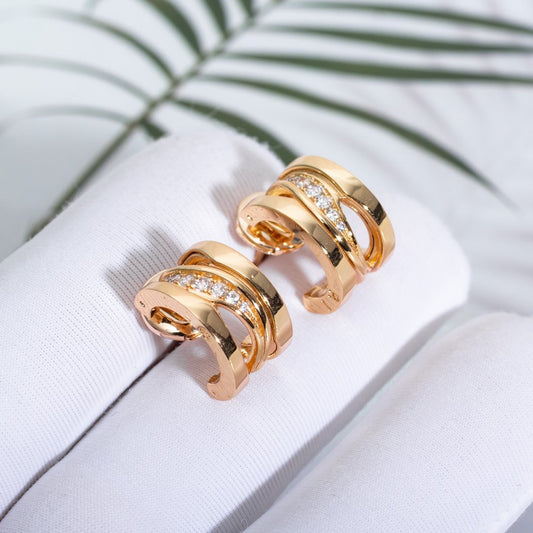 [LUXORA]ZERO 1 PINK GOLD DIAMONDS EARRINGS