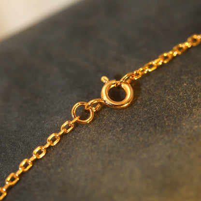 [LUXORA]SUN PEDANT PINK GOLD 1 DIAMOND NECKLACE