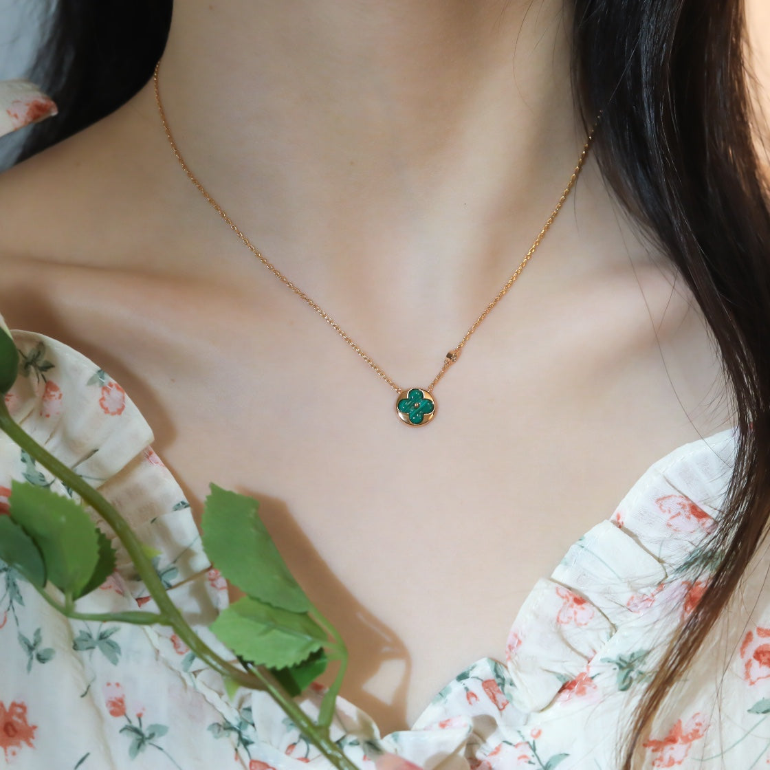[LUXORA]SUN PEDANT PINK GOLD 1 DIAMOND NECKLACE