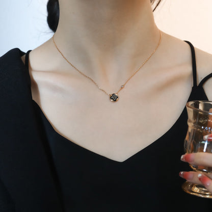 [LUXORA]SUN PEDANT PINK GOLD 1 DIAMOND NECKLACE