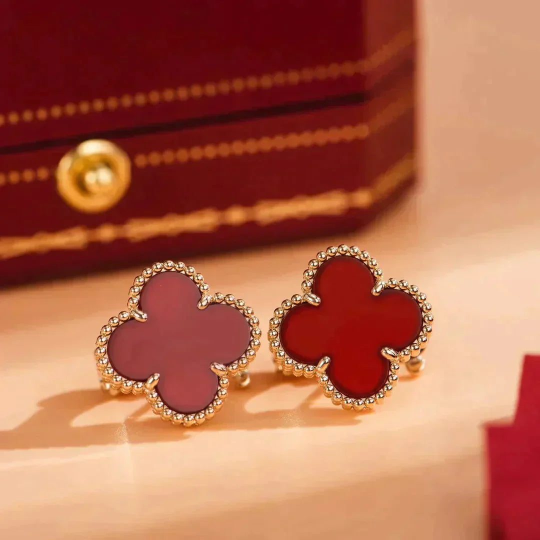[LUXORA]CLOVER MEDIUM 1 MOTIFS CARNELIAN  EARRINGS