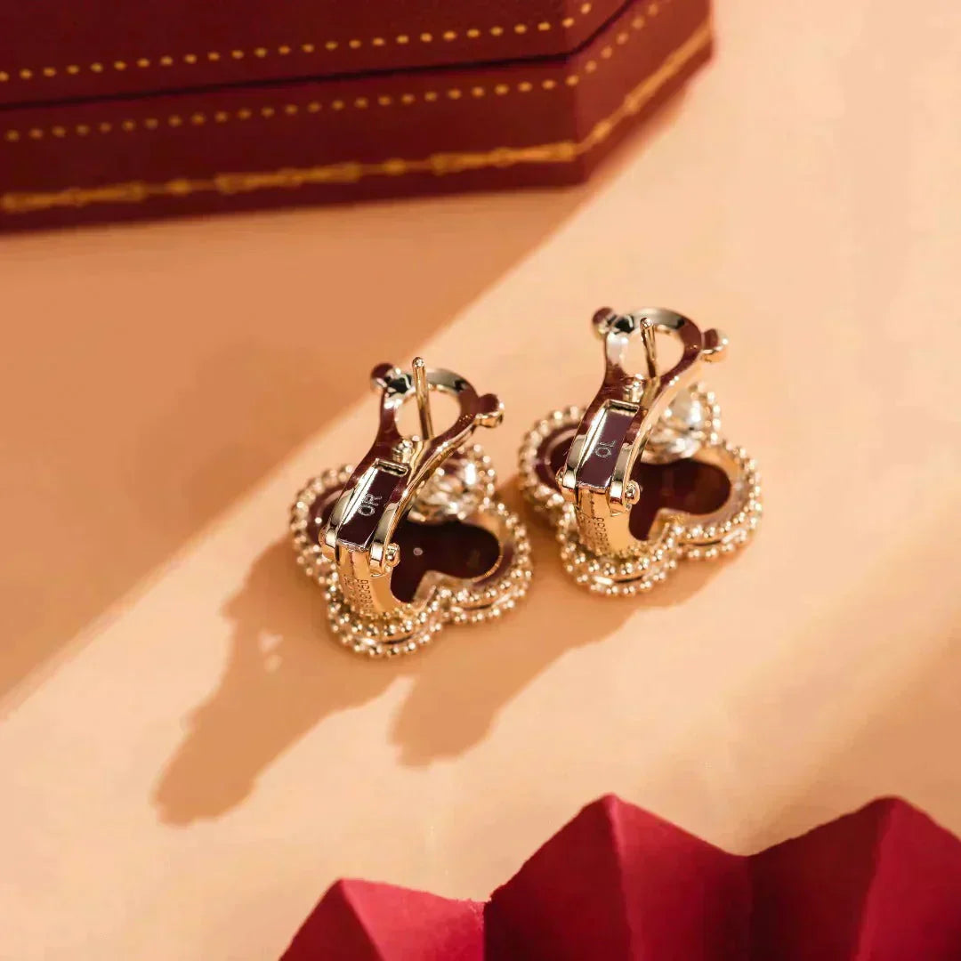 [LUXORA]CLOVER MEDIUM 1 MOTIFS CARNELIAN  EARRINGS