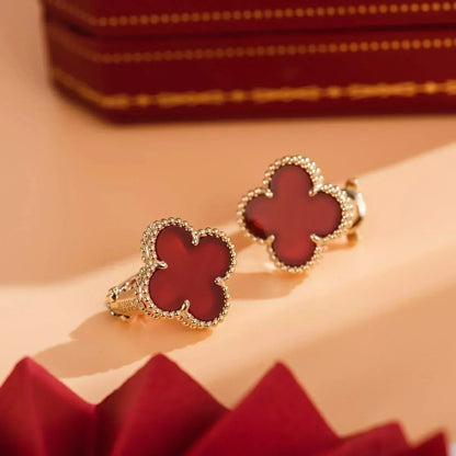 [LUXORA]CLOVER MEDIUM 1 MOTIFS CARNELIAN  EARRINGS