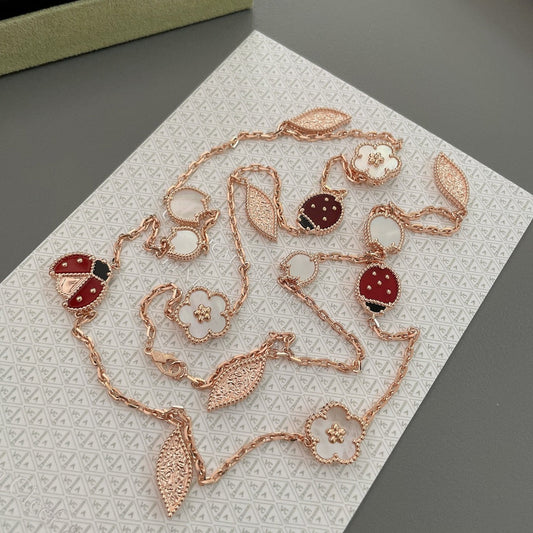 [LUXORA]LUCKY SPRING 15 MOTIFS ROSÉGOLD-HALSKETTE
