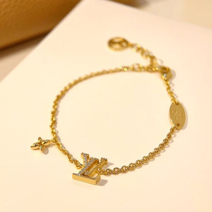 [LUXORA]LOGO STAR MOTIF GOLD BRACELET