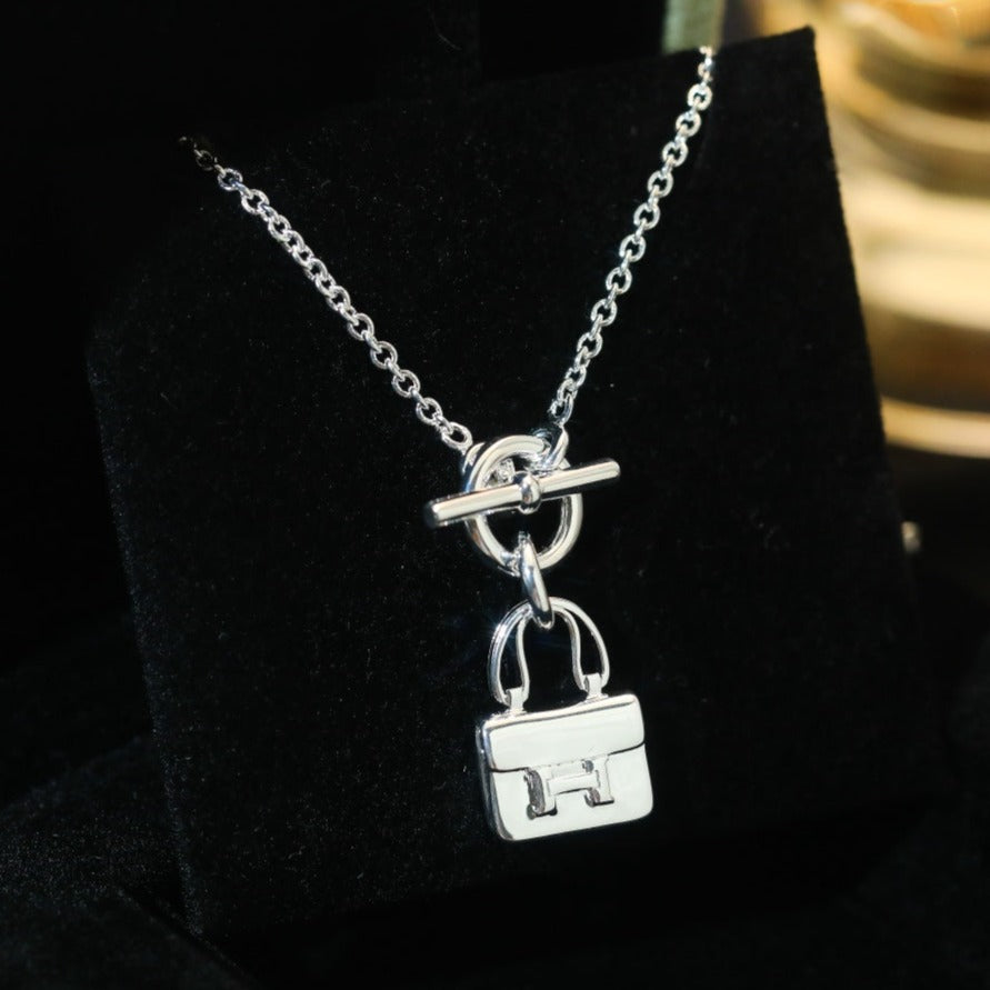 [LUXORA]POP H PEDANT SILVER NECKLACE