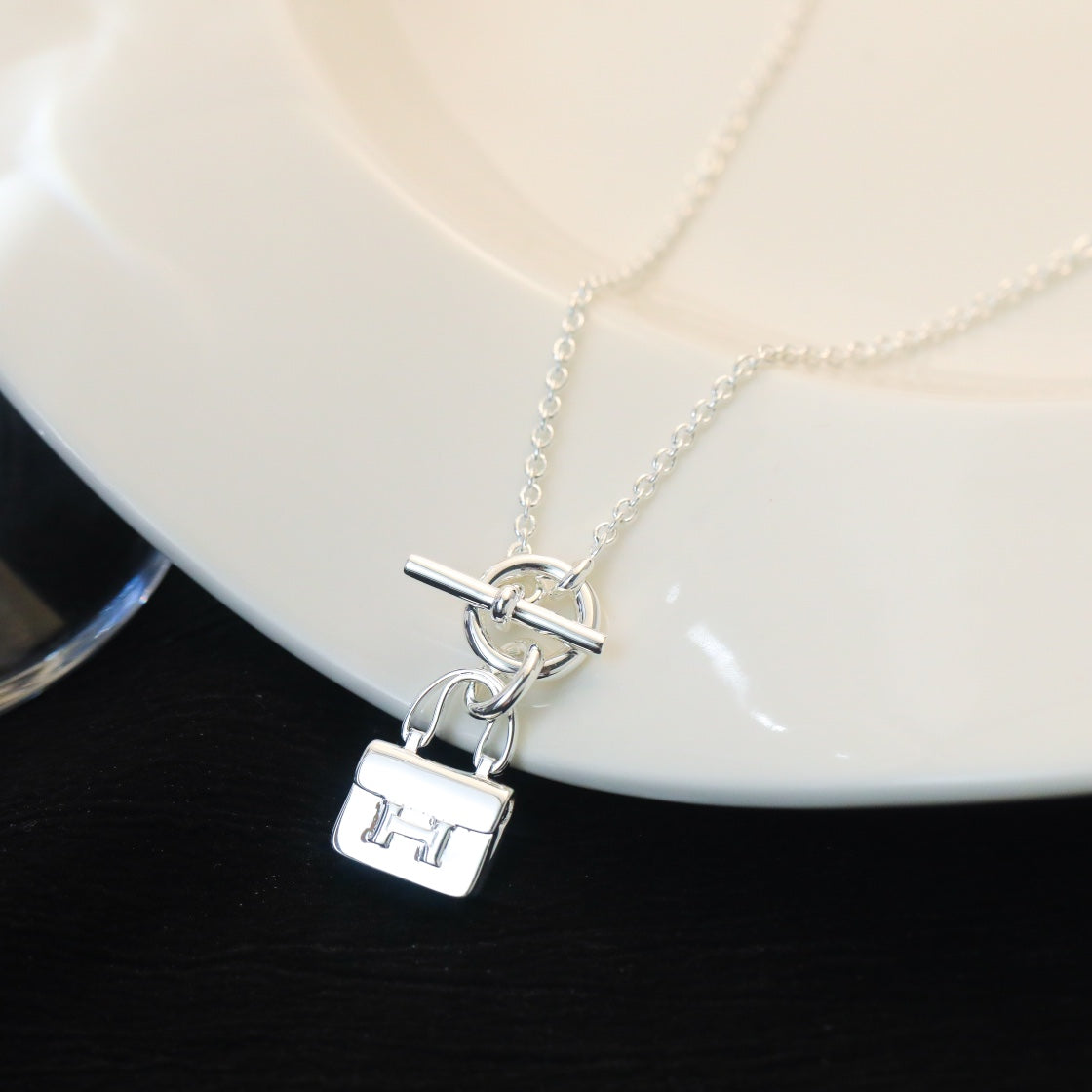 [LUXORA]POP H PEDANT SILVER NECKLACE