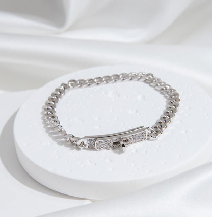 [LUXORA]KELLY CHAIN SILVER DIAMOND BRACELET