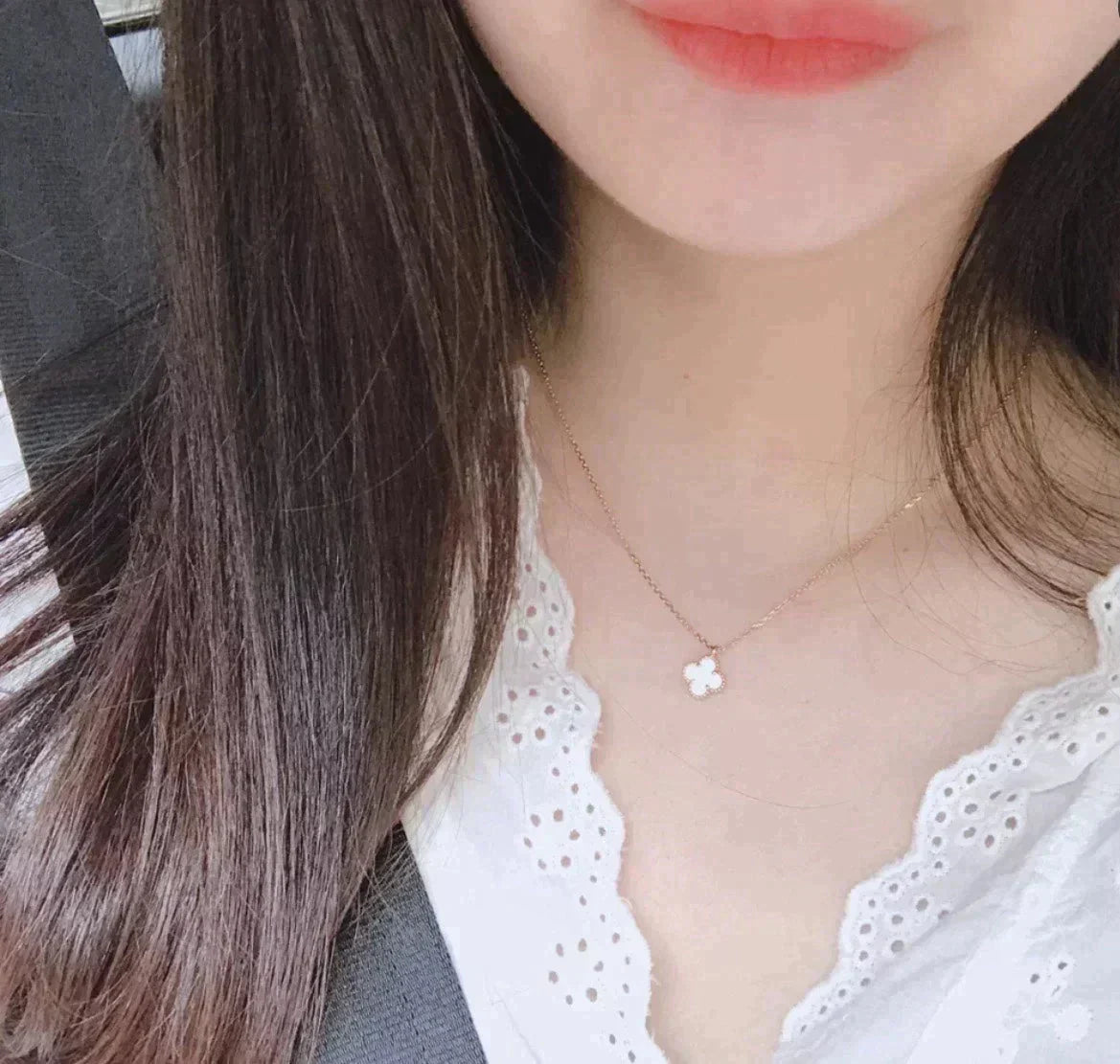 [LUXORA]CLOVER MINI 9.5MM WHITE MOTHER-OF-PEARL NECKLACE