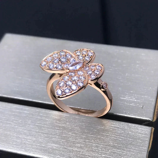 [LUXORA]BUTTERFLY PINK GOLD DIAMOND RING