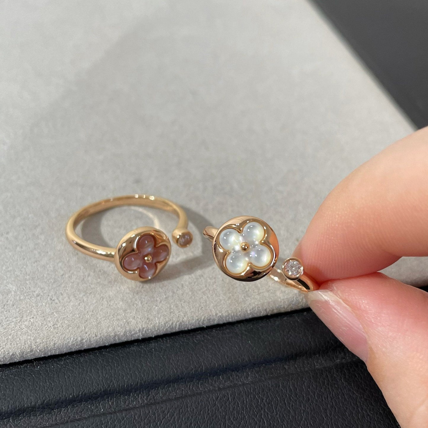 [LUXORA]SUN 1 DIAMOND PINK MOP RING