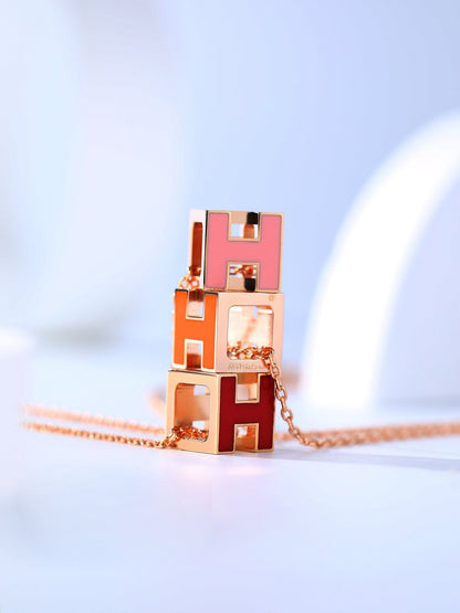 [LUXORA]H CAGE PINK GOLD NECKLACE