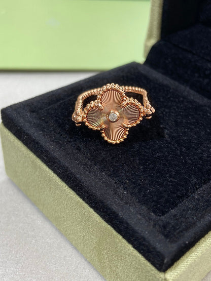 [LUXORA]CLOVER RIVERSIBLE ROSE GOLD RING