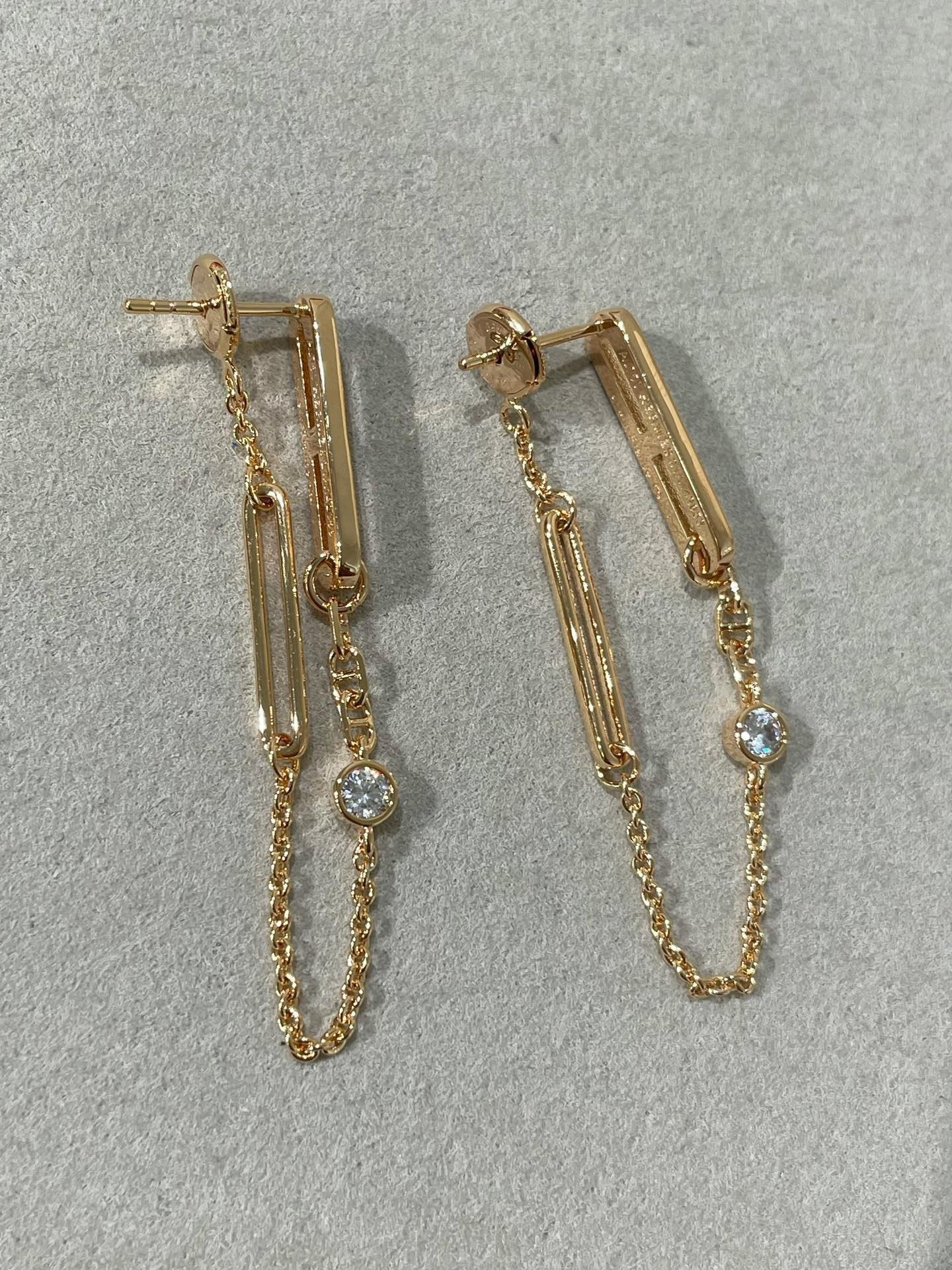 [LUXORA]CHAINE CHAOS DIAMOND DROP EARRINGS