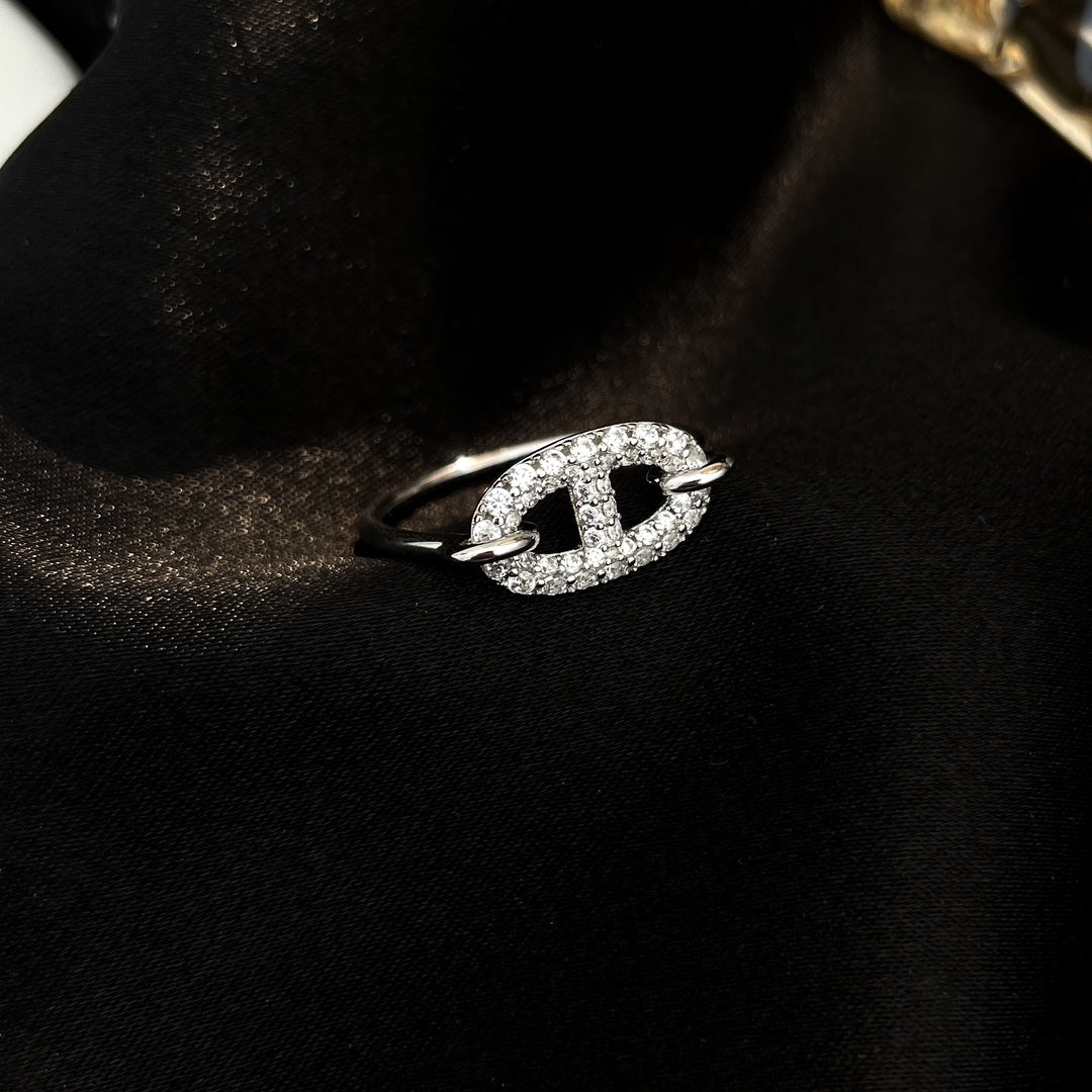 [LUXORA]RONDE SMALL SILVER DIAMOND RING