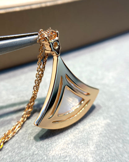 [LUXORA]DREAM MOP DIAMOND PAVED PINK GOLD NECKLACE