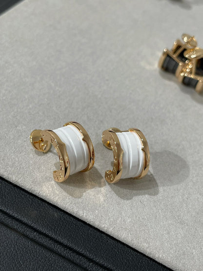 [LUXORA]ZERO 1 PINK GOLD CERAMIC EARRINGS