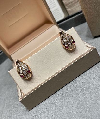 [LUXORA]SERPENT DIAMOND STUD EARRINGS