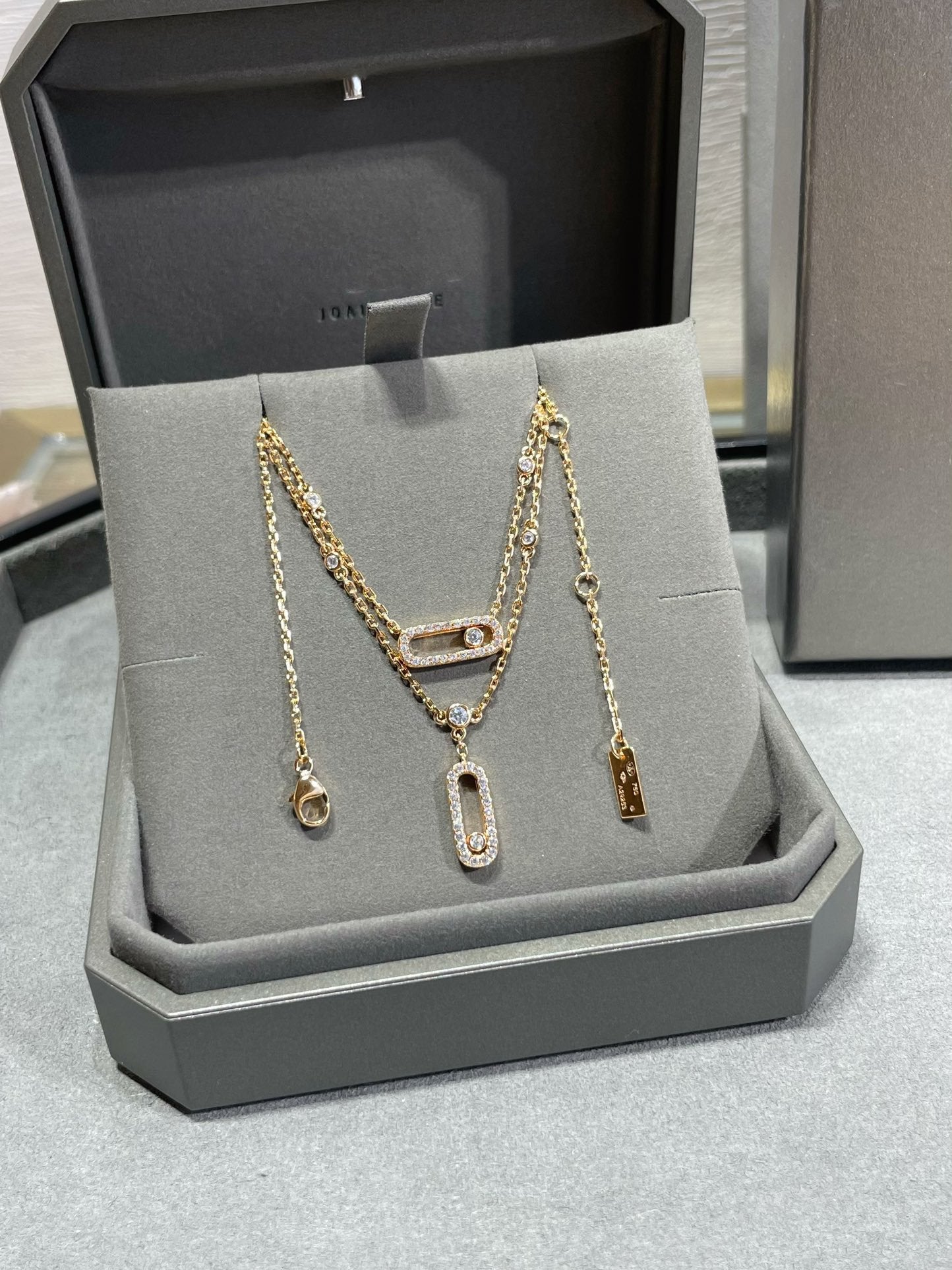[LUXORA]MOVE 2 ROW DIAMOND NECKLACE