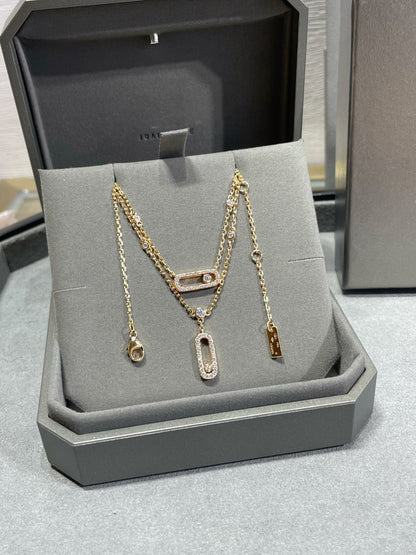[LUXORA]MOVE 2 ROW DIAMOND NECKLACE