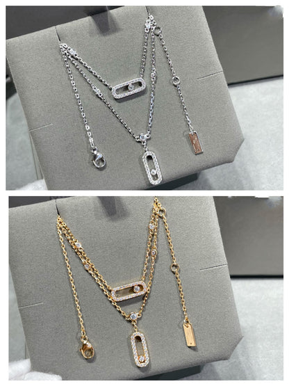 [LUXORA]MOVE 2 ROW DIAMOND NECKLACE