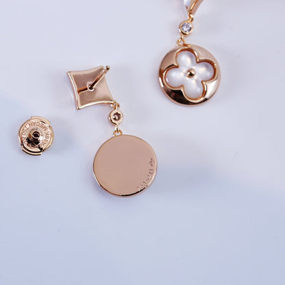 [LUXORA]STAR AND SUN PINK GOLD MOP DROP EARRINGS
