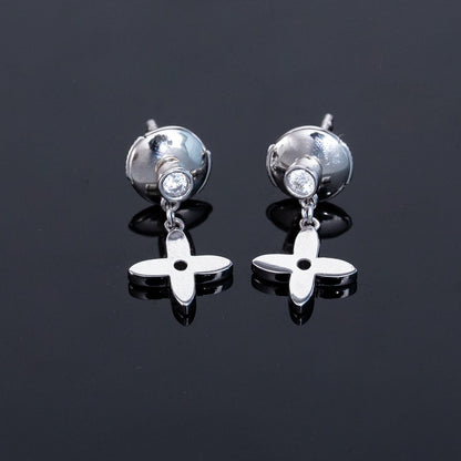 [LUXORA]VIDYLLE SILVER DIAMOND MINI DROP EARRINGS