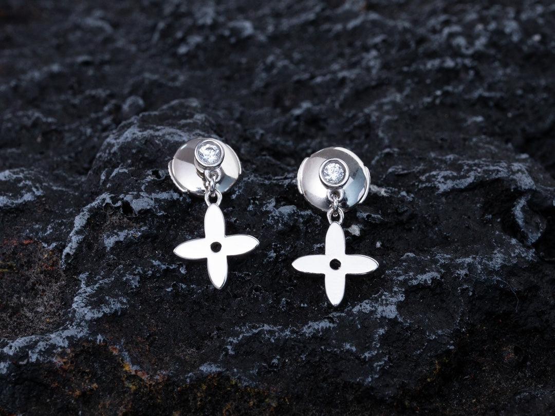 [LUXORA]VIDYLLE SILVER DIAMOND MINI DROP EARRINGS