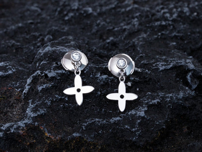 [LUXORA]VIDYLLE SILVER DIAMOND MINI DROP EARRINGS