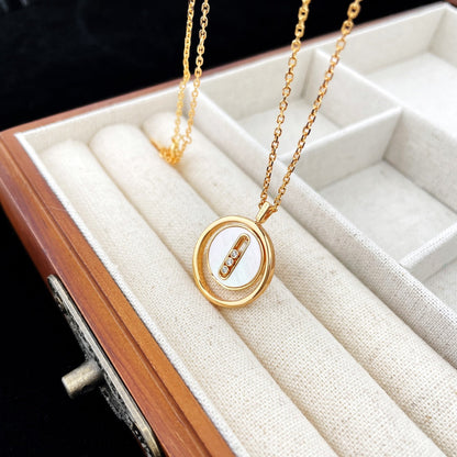[LUXORA]Demo MOVE MOP PINK GOLD NECKLACE