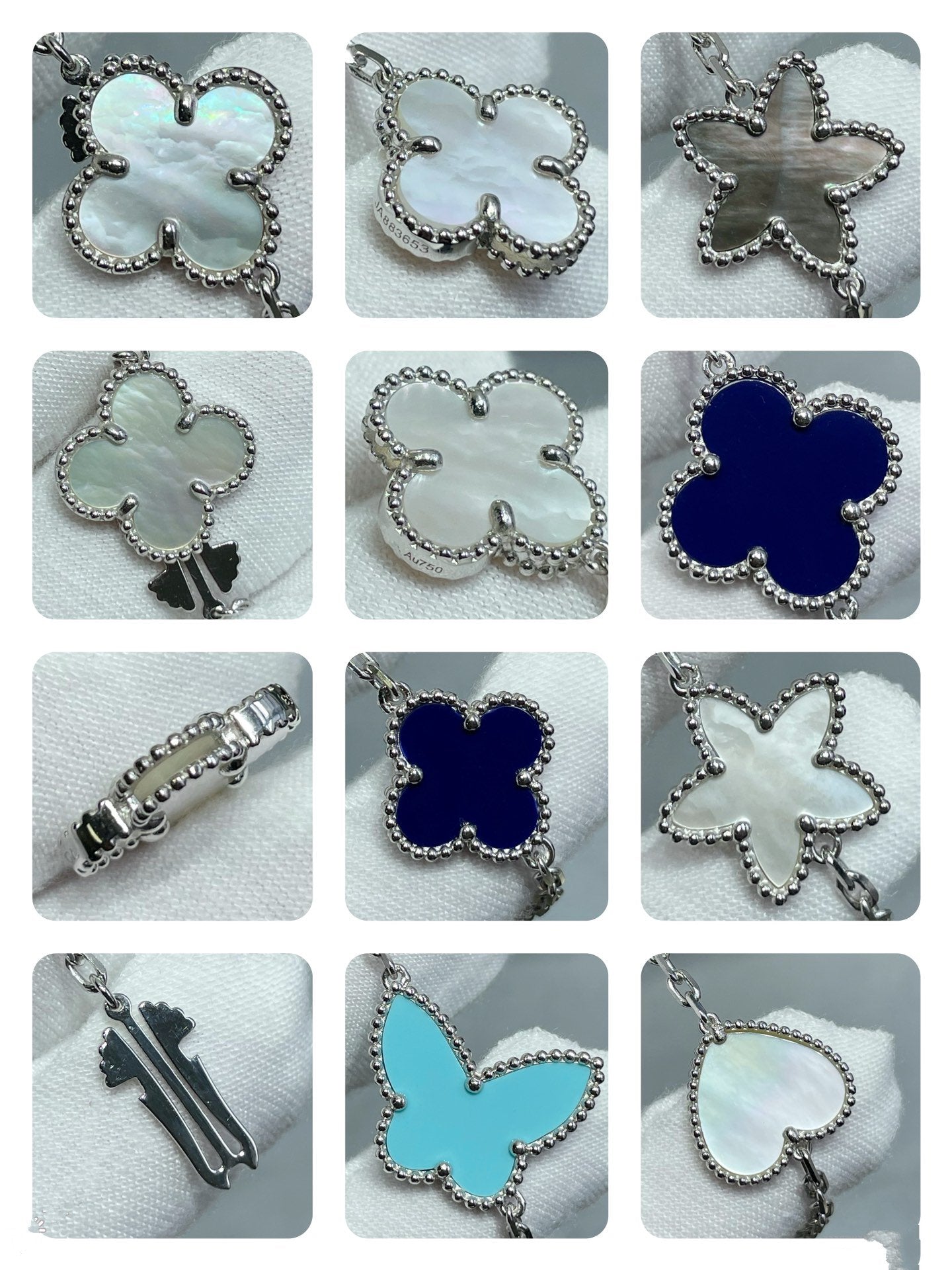 [LUXORA]LUCKY CLOVER SILVER 11 MOTIF NECKLACE
