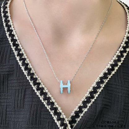[LUXORA]POP H SKY BLUE NECKLACE