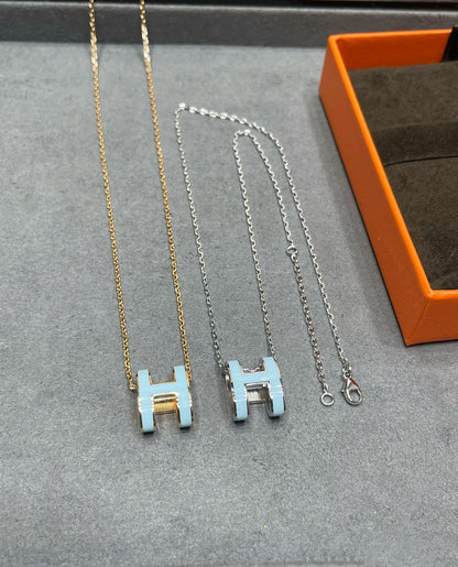 [LUXORA]POP H SKY BLUE NECKLACE